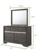 Matrix Traditional 7 Drawer Dresser made with Wood in Gray