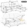 83" Modern Convertible Sleeper Sofa Bed with Storage Chaise,Beige(Old Sku:SG000344AAA)