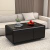 Modern Smart Coffee Table with Built-in Fridge, Wireless Charging, Power Socket, USB Interface, Outlet Protection, Mechanical Temperature Control and