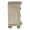 Silver Finish European Design 1pc Nightstand w Genuine Marble Top Traditional Bedroom Furniture