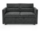 Loveseats Sofa Bed with Pull-out Bed,Adjsutable Back and Two Arm Pocket,Black (54.5"x33"x31.5")