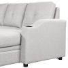 80.3" Orisfur. Pull Out Sofa Bed Modern Padded Upholstered Sofa Bed , Linen Fabric 3 Seater Couch with Storage Chaise and Cup Holder , Small Couch for