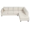 97.2" Modern Linen Fabric Sofa, L-Shape Couch with Chaise Lounge,Sectional Sofa with one Lumbar Pad,Beige