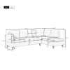 97.2" Modern Linen Fabric Sofa, L-Shape Couch with Chaise Lounge,Sectional Sofa with one Lumbar Pad,Beige