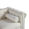 Classic Traditional Living Room Upholstered Sofa with velvet fabric Surface/ Chesterfield Tufted Fabric Sofa Couch, Large-White