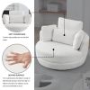 39"W Oversized Swivel Chair with moon storage ottoman for Living Room, Modern Accent Round Loveseat Circle Swivel Barrel Chairs for Bedroom Cuddle Sof