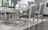 Formal Traditional Dining Table Rectangle Table w Leaf Silver Hue Glass Top 1pc Dining Table Dining Room Furniture