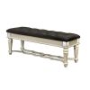 Metallic Platinum Upholestered Bench