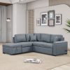 Sleeper Sectional Sofa, L-Shape Corner Couch Sofa-Bed with Storage Ottoman & Hidden Arm Storage & USB Charge for Living Room Apartment, Dark Gray