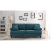 Modern Sofa for Living Room, 82" Green Chenille Sofa Couch, Sectional Love Seat Couch with Brown Legs, Upholstered Sofa for Apartment Bedroom Home Off