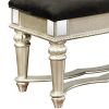 Metallic Platinum Upholestered Bench