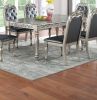 Traditional Formal Silver / Grey Finish 7pc Dining Set Table w 6x Side Chairs Rubber wood Intricate Design Tufted back Cushion Seat Dining Room Furnit