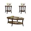 Perth 3-Piece Espresso Oval Coffee Table with End Tables Set