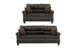 Espresso Faux Leather 2pc Sofa Set Sofa And Loveseat Elegant Plush Contemporary Couch Living Room Furniture