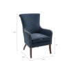 27" Accent Chair,Wood High-Density Foam Modern Style For Living Room, Blue