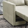 Sofa Bed Chair 2-in-1 Convertible Chair Bed, Lounger Sleeper Chair for Small Space with One Pillow, Beige Velvet