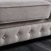 Chesterfield sofa in linen fabric (Light Grey)