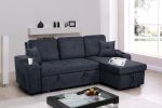 Right-facing sectional sofa with footrest, convertible corner sofa with armrest storage, living room and apartment sectional sofa, right chaise longue