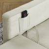 Sofa Bed Chair 2-in-1 Convertible Chair Bed, Lounger Sleeper Chair for Small Space with One Pillow, Beige Velvet