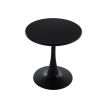 Modern 23.6'' Diameter Solid Metal Base Black Round End Table