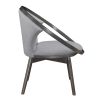 Mid-Century Design Solid Rubberwood Unique Accent Chair 1pc Gray Fabric Upholstered Modern Home Furniture Dark Charcoal Finish Frame