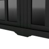 [VIDEO provided] ON-TREND Minimalism Entertainment Wall Unit with Bridge, Modern TV Console Table for TVs Up to 70", Multifunctional TV Stand with Tem