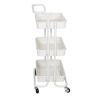 3 Tier Rolling Craft Cart with Handle, White