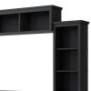 [VIDEO provided] ON-TREND Minimalism Entertainment Wall Unit with Bridge, Modern TV Console Table for TVs Up to 70", Multifunctional TV Stand with Tem