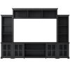 [VIDEO provided] ON-TREND Minimalism Entertainment Wall Unit with Bridge, Modern TV Console Table for TVs Up to 70", Multifunctional TV Stand with Tem