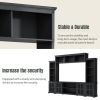 [VIDEO provided] ON-TREND Minimalism Entertainment Wall Unit with Bridge, Modern TV Console Table for TVs Up to 70", Multifunctional TV Stand with Tem