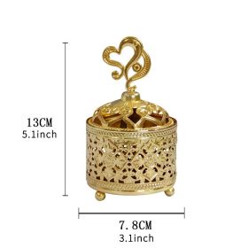 1pc Metal Incense Burner; Creative Incense Burner Holder; Desktop Decoration (Color: Full Metal Cylindrical Incense Burner)