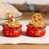 1pc; Pot Of Golden Car Ornament (2.28"√ó1.97"√ó1.97"); Home Decoration; Holiday Birthday Gifts