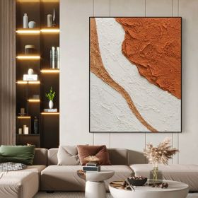 Handmade Textured Blush White and Brown Acrylic Painting Oversized Art Brush Stroke Modern Wall Art Extra Large Handmade Painting on Canvas Frameless (style: 2, size: 60X90cm)