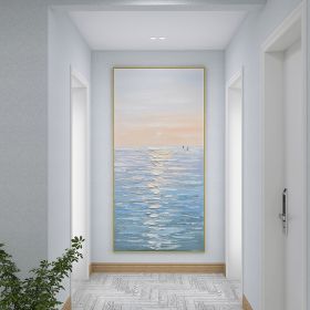 Ocean Seascape Modern Abstract Hand Painted Oil Painting On Canvas Paintings Picture Wall Art Cuadros Home Room Decor (size: 80x160cm)