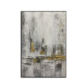 Top Selling Handmade Abstract Oil Painting  Wall Art Modern Minimalist City Building Picture Canvas Home Decor For Bedroom No Frame (size: 90X120cm)