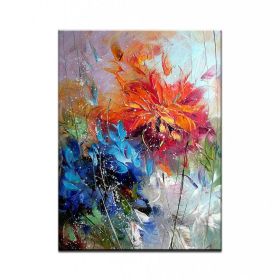 100% Hand Painted Abstract Oil Painting Wall Art Modern Flowers Picture On Canvas Home Decoration For Living Room No Frame (size: 90X120cm)