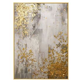 100% Hand Painted Abstract Oil Painting Wall Art Modern Gold Foil Picture Minimalist On Canvas Home Decoration For Living Room No Frame (size: 100X150cm)