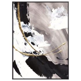 100% Hand Painted High Quality Abstract Canvas Oil Painting Thick Textured GOLDEN Wall Art Large Modern Living Room Porch Decoration No Framed (size: 100X150cm)