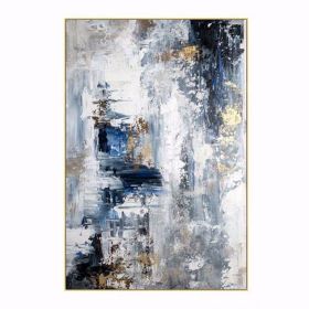 100% Hand Painted Abstract Painting Modern Abstract Blue Hand Made Oil Painting Wall Art Abstract Textured Art Wall Art No frame (size: 90X120cm)