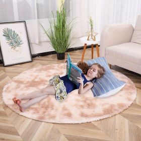 1pc, Tie-Dye Plush PV Velvet Area Rug, 62.99", American Style Round Rug, Floor Decor (Color: Tie-dye Beige, size: 62.99inch)