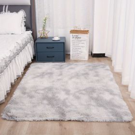 1pc, High Pile Tie-Dyed Shaggy Rug for Living Room and Bedroom - Fire Retardant, Machine Washable, Anti-Skid, Faux Fur, Plush Carpet - Perfect for Nur (Color: Tie-dye Grey, size: 47.24*78.74inch)