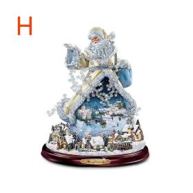 Christmas Tree Rotating Sculpture Train Decorations Paste Window Paste Stickers Christmas Decoration (Color: as pic H)