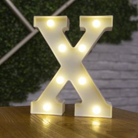 Alphabet Letter LED Lights Luminous Number Lamp Decor Battery Night Light for home Wedding Birthday Christmas party Decoration (Type: X)