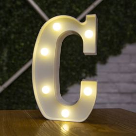 Alphabet Letter LED Lights Luminous Number Lamp Decor Battery Night Light for home Wedding Birthday Christmas party Decoration (Type: C)