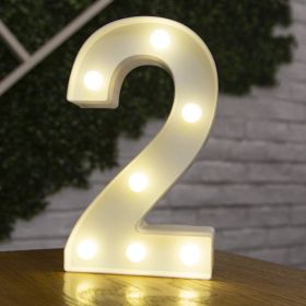 Alphabet Letter LED Lights Luminous Number Lamp Decor Battery Night Light for home Wedding Birthday Christmas party Decoration (Type: 2)