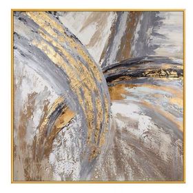 New Design High Quality Hand-painted Modern Golden Oil Painting on Canvas Modern Art Oil Painting for All Kinds of Wall Decor (size: 70x70cm)