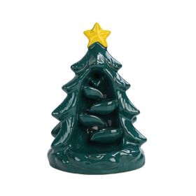 Backflow Incense Burner Creative Crafts Ornaments (Color: As pic show, Type: Christmas Tree)