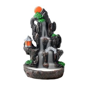 Flowing Water Creative Ornament Backflow Incense Burner (Color: As pic show, Type: Style A)