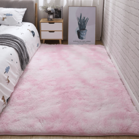 Soft Fluffy Area Rug for Bedroom and Living Room (Color: Tie Dye Light Pink, size: 31.5*62.99inch)