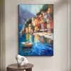 Hand Painted Oil Painting Large Coastal Beach Texture Oil Painting Mediterranean Landscape Oil Painting on Canvas Abstract Canvas Acrylic Painting Liv